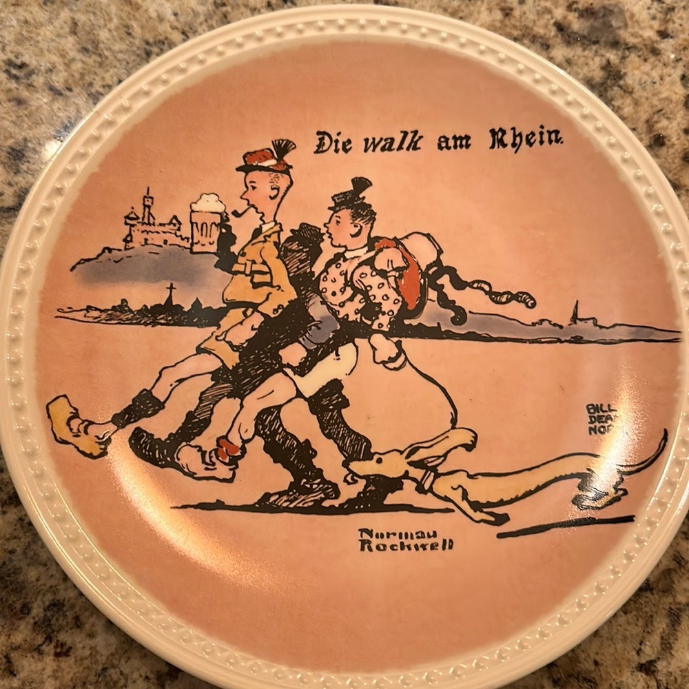 Norman Rockwell collectible plate “Die Walk am Rhein